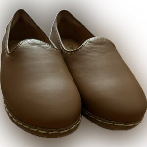 Charix Brown Leather Slip-On Shoes
